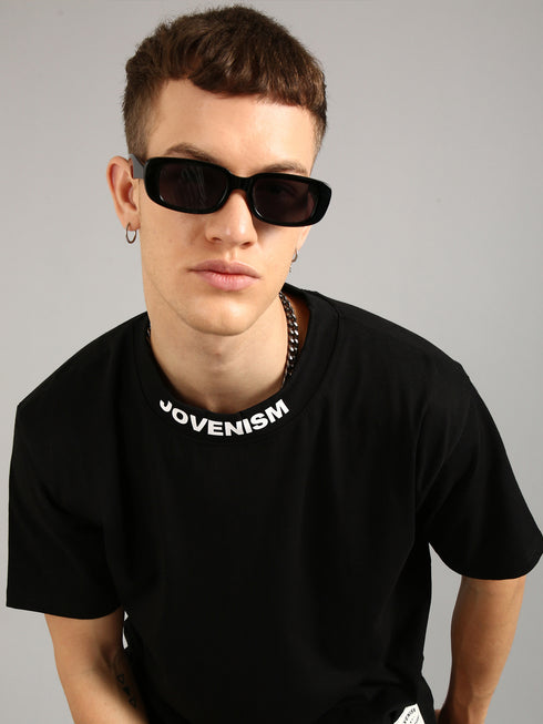 Black Printed Oversized T-Shirt